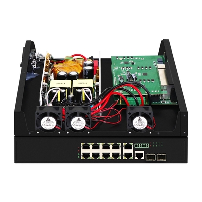 8 puertos Poe Switch con 90W 2*2.5Gb puertos SFP gestionados + 2 puertos combinados POE switch de fibra