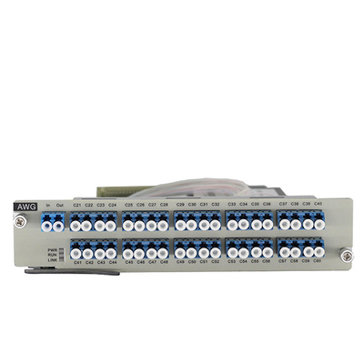 1U rack 100 GHz AWG 40 Longitudes de onda Multiplexing/Demultiplexing Card para sistemas DWDM de alta capacidad