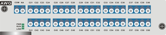 1U rack 100 GHz AWG 40 Longitudes de onda Multiplexing/Demultiplexing Card para sistemas DWDM de alta capacidad