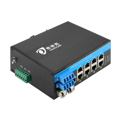 8 puertos con interruptor Ethernet industrial gestionado con puerto de fibra LC 2x2.5G y desvío D2x2B para redes de telecomunicaciones y seguridad
