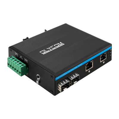 Interruptor de red industrial de gigabit 100/1000M Fibra Ethernet sin administrar Din Rail DC24V