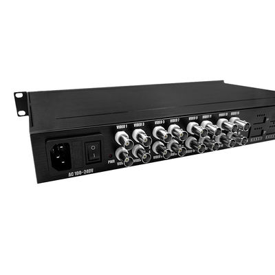 Convertidor de video AHD/CVI/TVI de 16 puertos HD 1080P en fibra óptica monomodo, entrada AC 220V