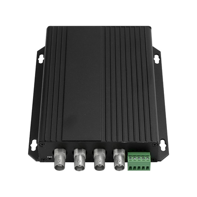 CVI TVI Audio Video Convertidor óptico digital 4 puertos Monitoreo industrial Negro