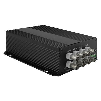 CE compatible de la fibra SC/ST/FC del puerto SECAM óptico del convertidor 8 de los datos video del CCTV