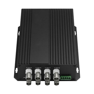 CE compatible de la fibra SC/ST/FC del puerto SECAM óptico del convertidor 8 de los datos video del CCTV