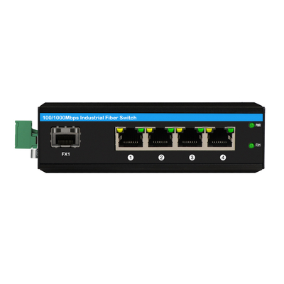4 puertos Industrial PoE Switch Gigabit Red no administrada 120W Presupuesto Din Rail PoE activo
