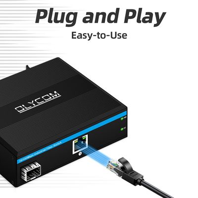 Convertidor de medios de fibra SFP 10 100Mbps No gestionado Montaje en carril DIN/pared Carcasa pequeña