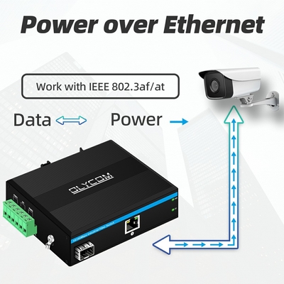 10/100Mbps SFP Convertidor de medios de fibra Din Rail montado en la pared Casilla pequeña no administrada