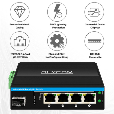 5 puertos Gigabit Interruptor POE no administrado DC48-52V Interruptor Ethernet de alimentación para uso al aire libre