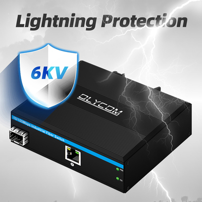 Convertidor de medios de fibra de 2 puertos 10/100mpbs con 1RJ45+1SFP LC Ethernet para uso al aire libre