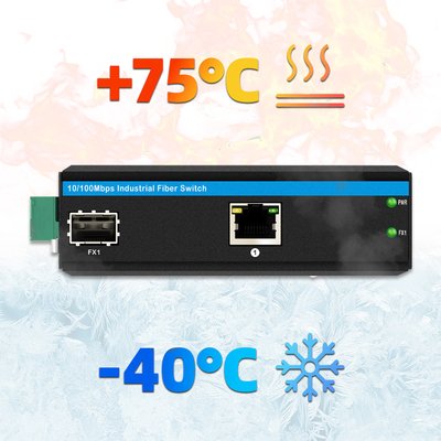 Convertidor de medios de fibra de 2 puertos 10/100mpbs con 1RJ45+1SFP LC Ethernet para uso al aire libre