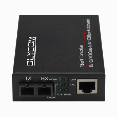 10/100/1000M Fibra única dúplex conector SC 80KM Fibra de conversión de medios de conversión de fibra óptica a convertidor RJ45