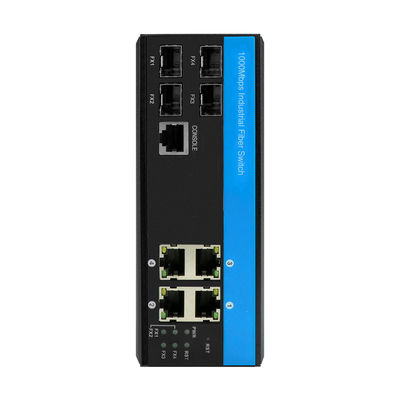8 puertos gigabit L2 gestionados Conmutador de fibra industrial 12V/24V/48VDC conmutador Ethernet de entrada