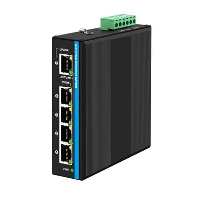 Mini 5 puertos con interruptor Ethernet industrial con protección contra sobretensiones de 6KV y amplio rango de temperatura para entornos adversos