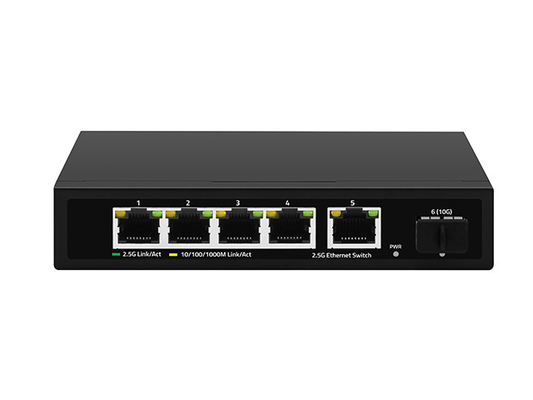 5 puertos 2.5G Ethernet Switch 10G Fibra Uplink No gestionada velocidad de red de auto-sensorización