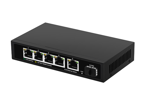 5 puertos 2.5G Ethernet Switch 10G Fibra Uplink No gestionada velocidad de red de auto-sensorización