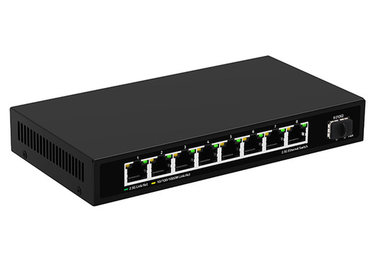 8 puertos 2.5G Switch de red no administrado 10G Fibra DC12V Entrada sin ventilador Velocidad de adaptación automática