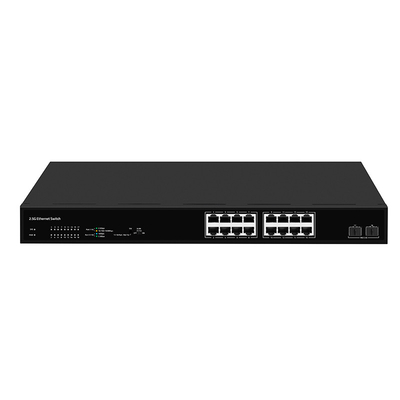 16 puertos 2.5G Switch de red con 10G Fibra no gestionada velocidad de adaptación automática PoE opcional