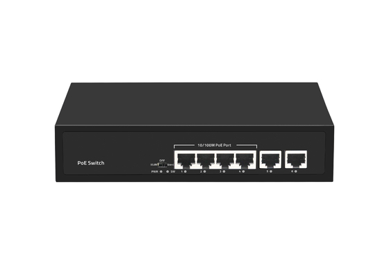 6 puertos de red POE Interruptor de 48V con 100Mbps Puertos IEEE 802.3 con interruptor de red