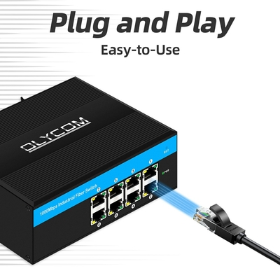 Interruptor de 8 puertos POE gigabit E-Mark 8*RJ45 con conexión Ethernet industrial