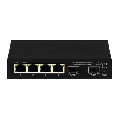 6 puertos con conmutador Ethernet de fibra 10g 4* 2.5G RJ45 + 2* 10G SFP+ soporte OEM/ODM
