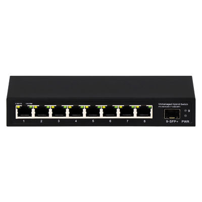9 puertos no administrados 2.5G Ethernet Switch con 10G puerto SFP de enlace ascendente y 60Gbps de ancho de banda de plano trasero