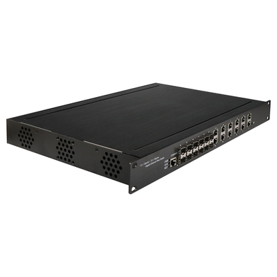 1U Interruptor de puerto gerenciado por Ethernet de 24 gigabits con 12 RJ45 + 12 SFP AC100-240V de entrada