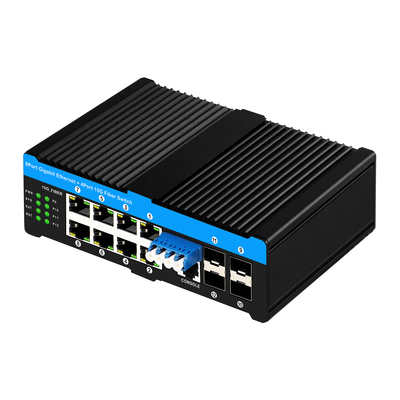 Puertos 4*10G Sfp+8*10/100/1000mbps 12 Puertos administrados 10G Conmutador óptico de derivación Poe