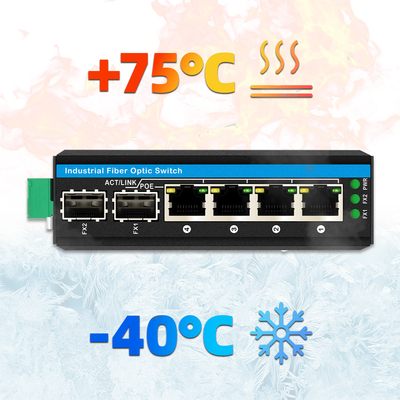 Mini 6 puertos con conmutador de ethernet de gigiabit, conmutador de poe din rail 2 sfp+ 4 RJ45 DC48-52V con doble entrada de energía