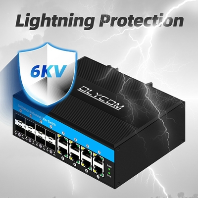 16 puertos con soporte de interruptor de poE de gigabit de conexión a Ethernet din-rail para el sistema de CCTV