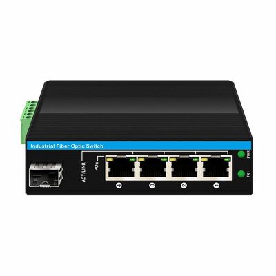 Conmutador PoE Gigabit de 5 puertos para exteriores, mini conmutador industrial de fibra, conmutador de carril DIN IP40