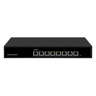 8 puertos 10G Ethernet Switch velocidad de detección automática no administrada entrada AC única sin ventilador