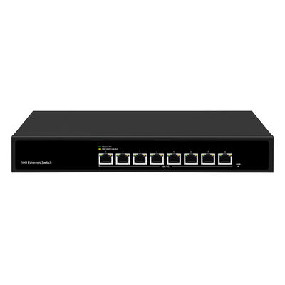 8 puertos 10G Ethernet Switch velocidad de detección automática no administrada entrada AC única sin ventilador