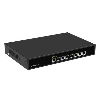 8 puertos 10G Ethernet Switch Velocidad de detección automática no administrada Entrada AC única sin ventilador CE