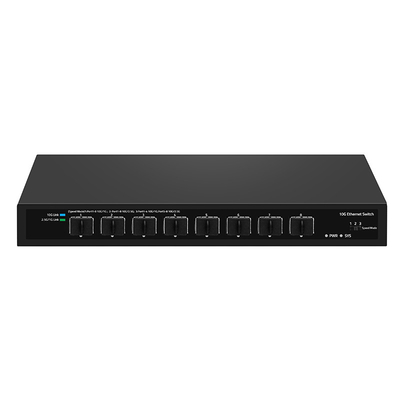 8 puertos 10G Switch de fibra 1G 2.5G Compatible sin administrar DC12V Ingreso basado en Realtek