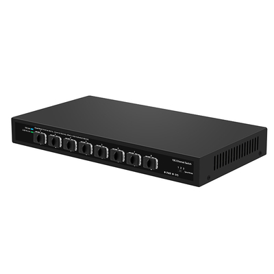 8 puertos 10G Switch de fibra 1G 2.5G Compatible sin administrar DC12V Ingreso basado en Realtek