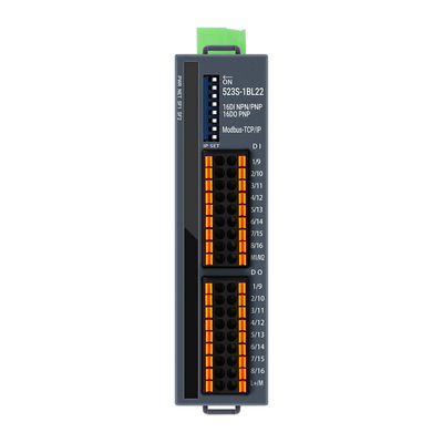 Modbus TCP/IP Módulo de E/Slave 24VDC 2 RJ45 16 Puerto DI DO Din Rail NPN Conexión PNP