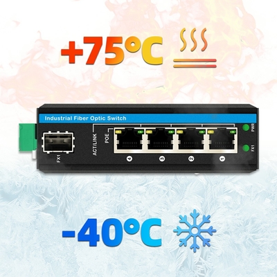 5 puertos 10/100/1000mbps Switch Ethernet 4RJ45+1SFP Switch Poe al aire libre Fabricante