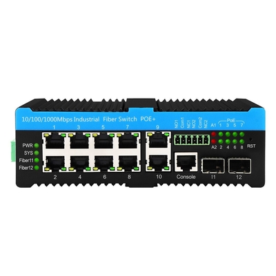 Interruptor PoE Gigabit Ethernet L2 de 8 puertos gestionado con entrada DC48V y grado de protección IP40