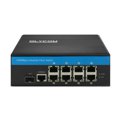 8 puertos RJ45+1*SFP L2 Interruptor Ethernet Gigabit Administrado IP40 Interruptor Poe de entrada de potencia doble
