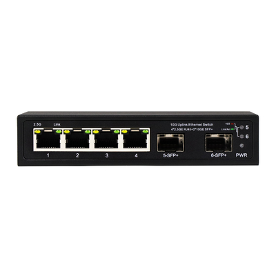 Interruptor Ethernet 10g sin administrar 4 puertos 2.5G con puertos 10G SFP+