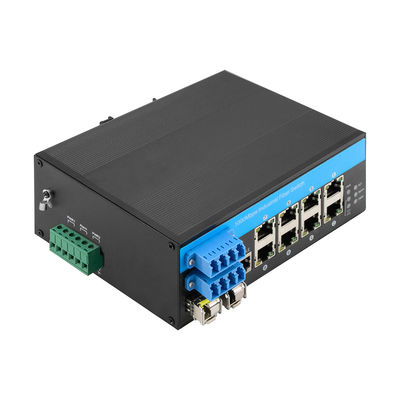 8 puertos de desvío de control de Ethernet Switch 2.5G Protección óptica de fibra industrial DIN montado