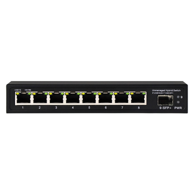 Interruptor Ethernet 10G Interruptor de red no administrado 8*2.5G Puertos SFP RJ45+1*10G