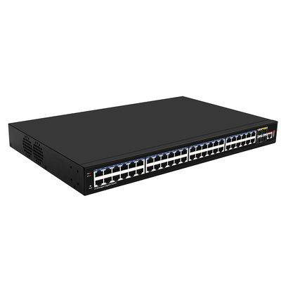 48 puertos Gigabit L3 Switch de red administrado 10G Fibra de conexión superior de entrada AC única Basado en Realtek