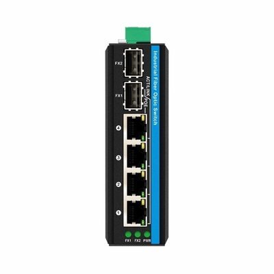 6 puertos Gigiabit interruptor Ethernet no administrado Din interruptor de red ferroviaria DC12V/24V Entrada