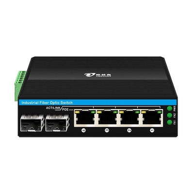 6 puertos Gigiabit interruptor Ethernet no administrado Din interruptor de red ferroviaria DC12V/24V Entrada