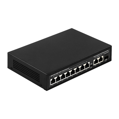 Interruptor PoE de alcance extendido de 8 puertos 10/100M con consumo de 120W/150W y cobertura de 250m
