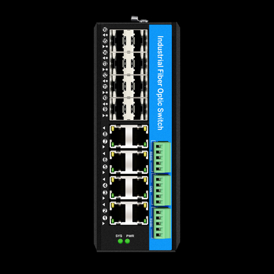 Interruptor de red Din-rail administrado con 16 puertos Gigabit Poe 8RJ45+8SFP con 4*RS485+2*CAN BUS