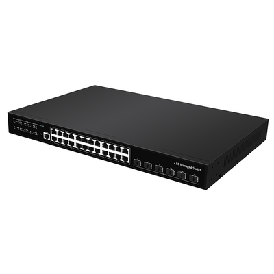 24 puertos 2.5G Ethernet L3 Switch administrado con 10G Fibra de conexión ascendente Entrada AC única