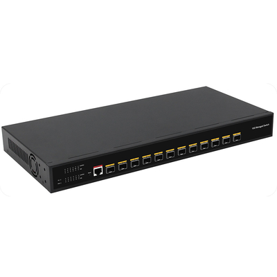 10G Fibra L3 Interruptor administrado 12 puertos Puertos ópticos completos Consola Entrada de CA gestionable
